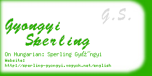 gyongyi sperling business card